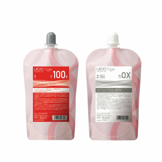 DEMI提美 uevo fige 花漾燙髮水 T100XB健康燙髮液第1劑/紅/抗拒 第2劑/OX 400ml